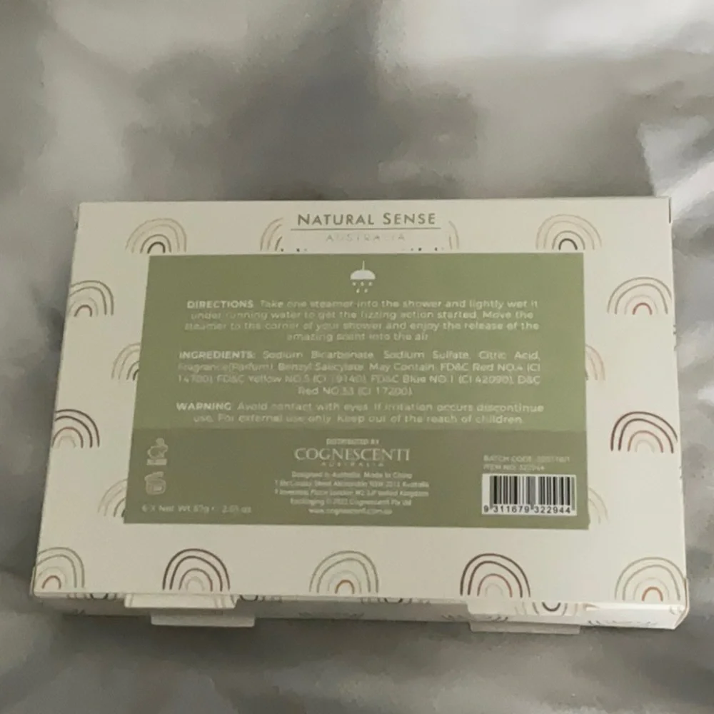 Natural Sense shower steamers. Goats milk and avocado oil. Australia.